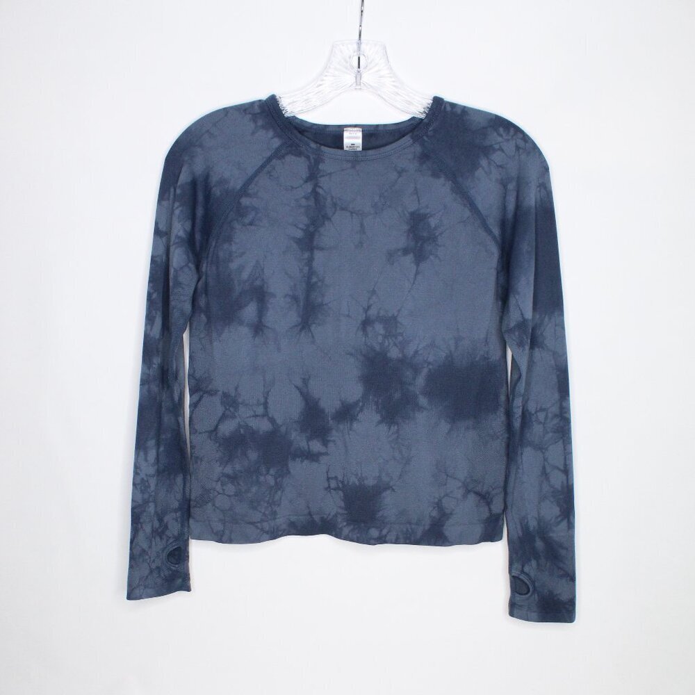 Zella Girl Navy Blue Stretch Tie Dye Teen Top